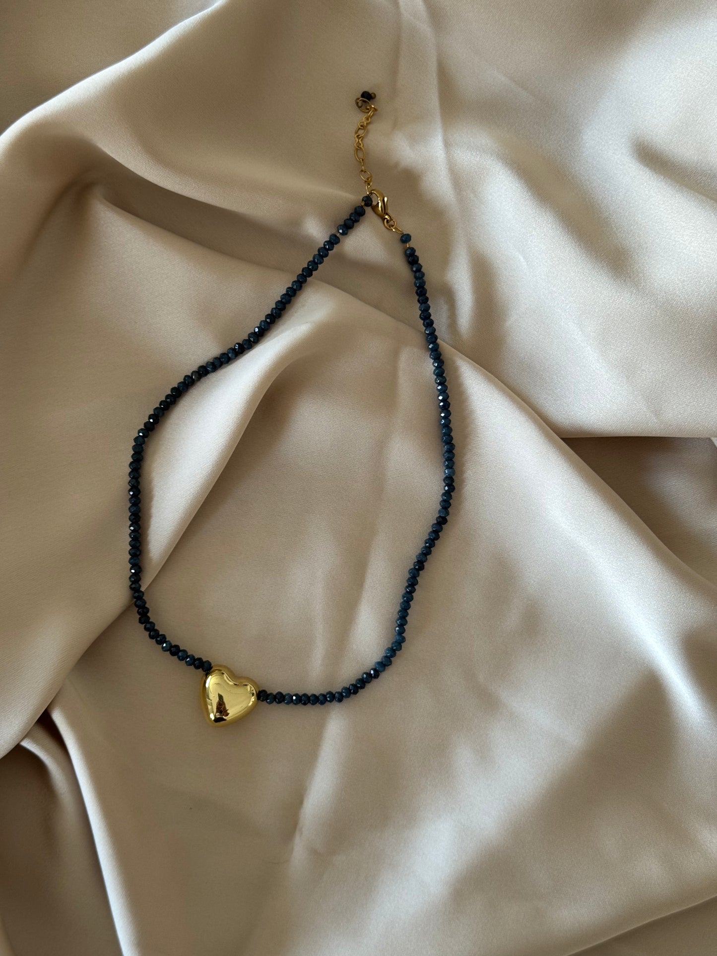 BLUE JADE HEART NECKLACE
