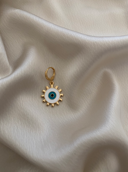WHITE EYE EARRING