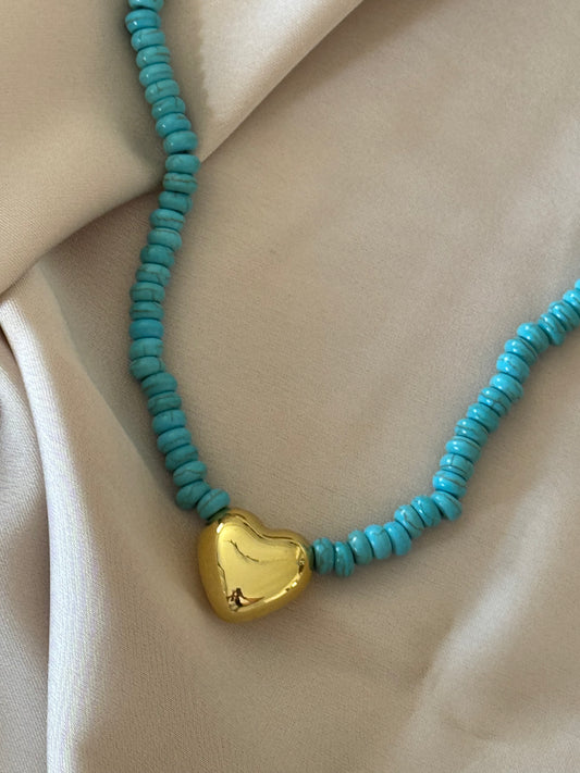 TURQUOISE HEART NECKLACE
