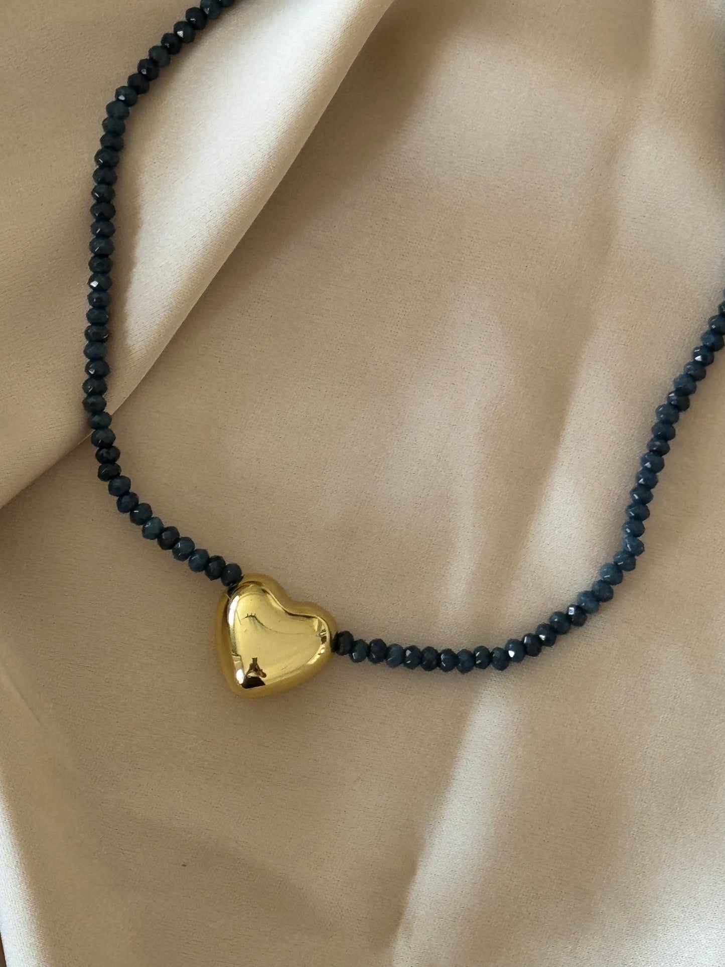BLUE JADE HEART NECKLACE