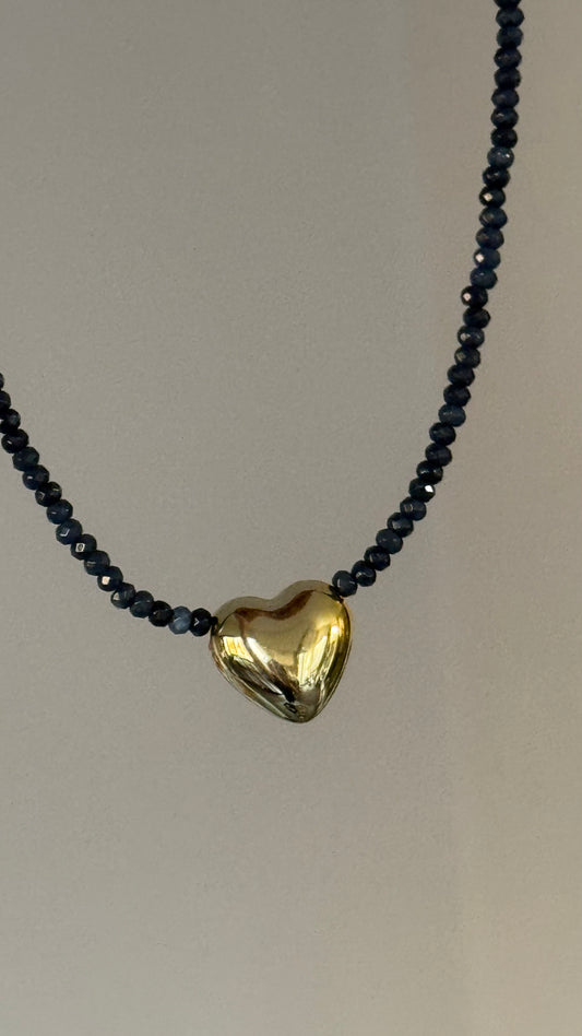 BLUE JADE HEART NECKLACE