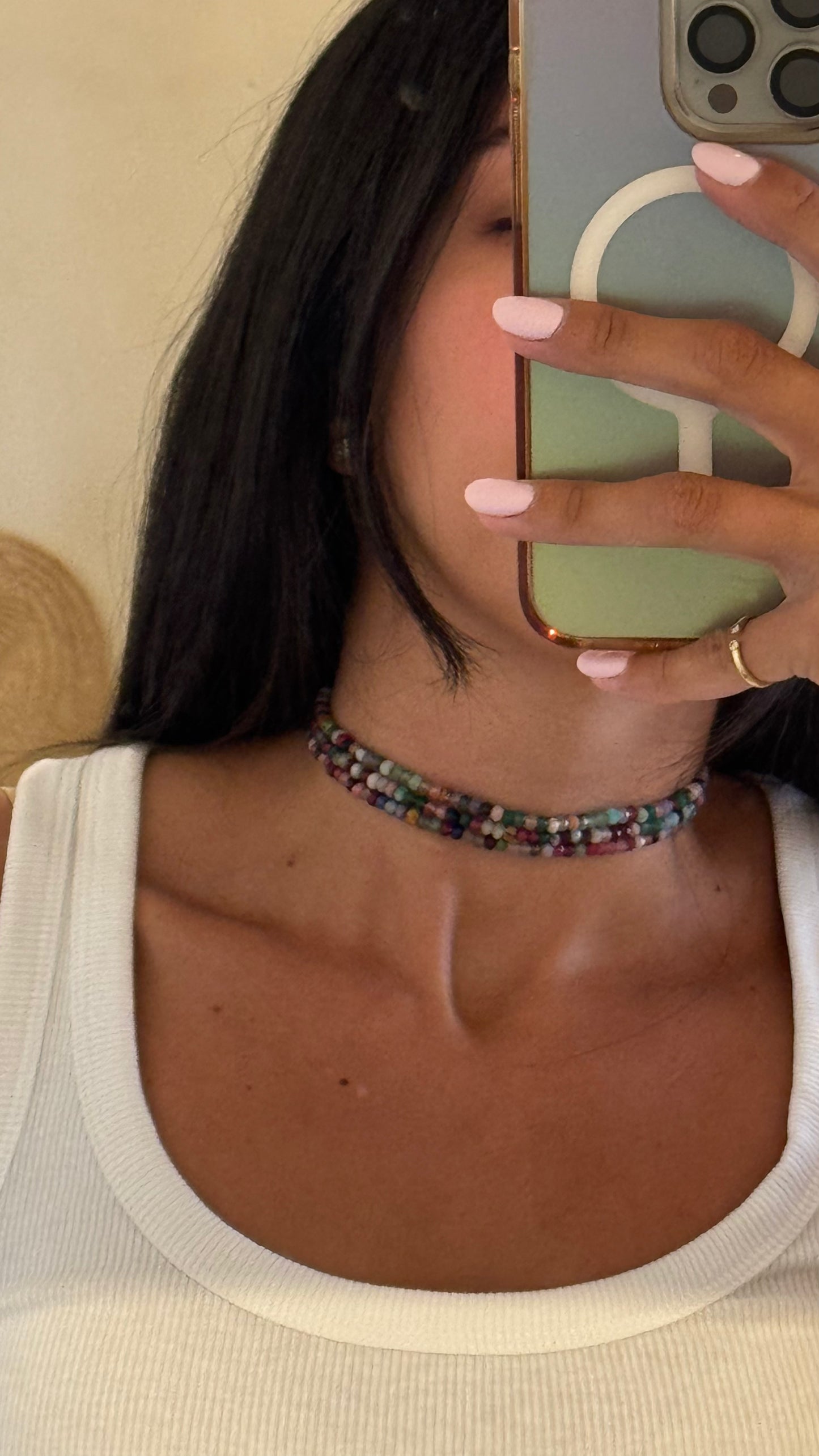 COLORFUL JADE CHOKER